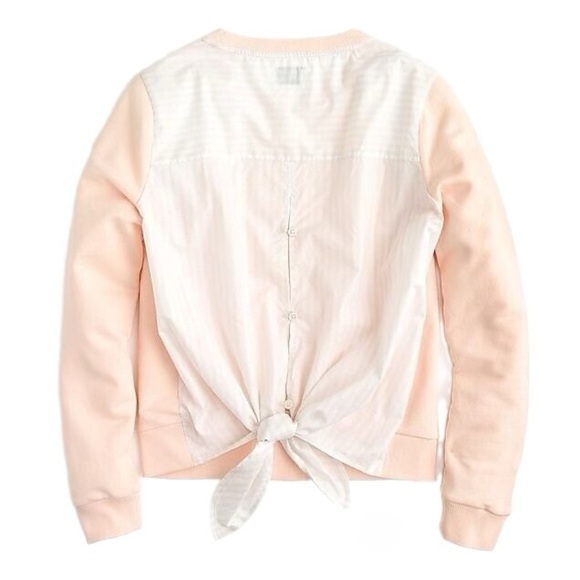 J. Crew Woman's Tie-Back Pullover Sweatshirt in Peach Blush, Size S - Picture 4 of 5